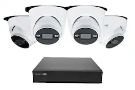 Swann - AdvancedX Wired NVR 4K Security Camera System, 8 CH, 4 PoE Dome Cameras Outdoor, 1TB, Night Vision, Motion Detect - White