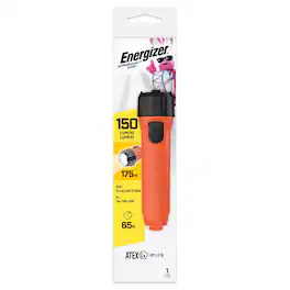 Energizer - 150 lm Black/Orange LED Flashlight D Battery
