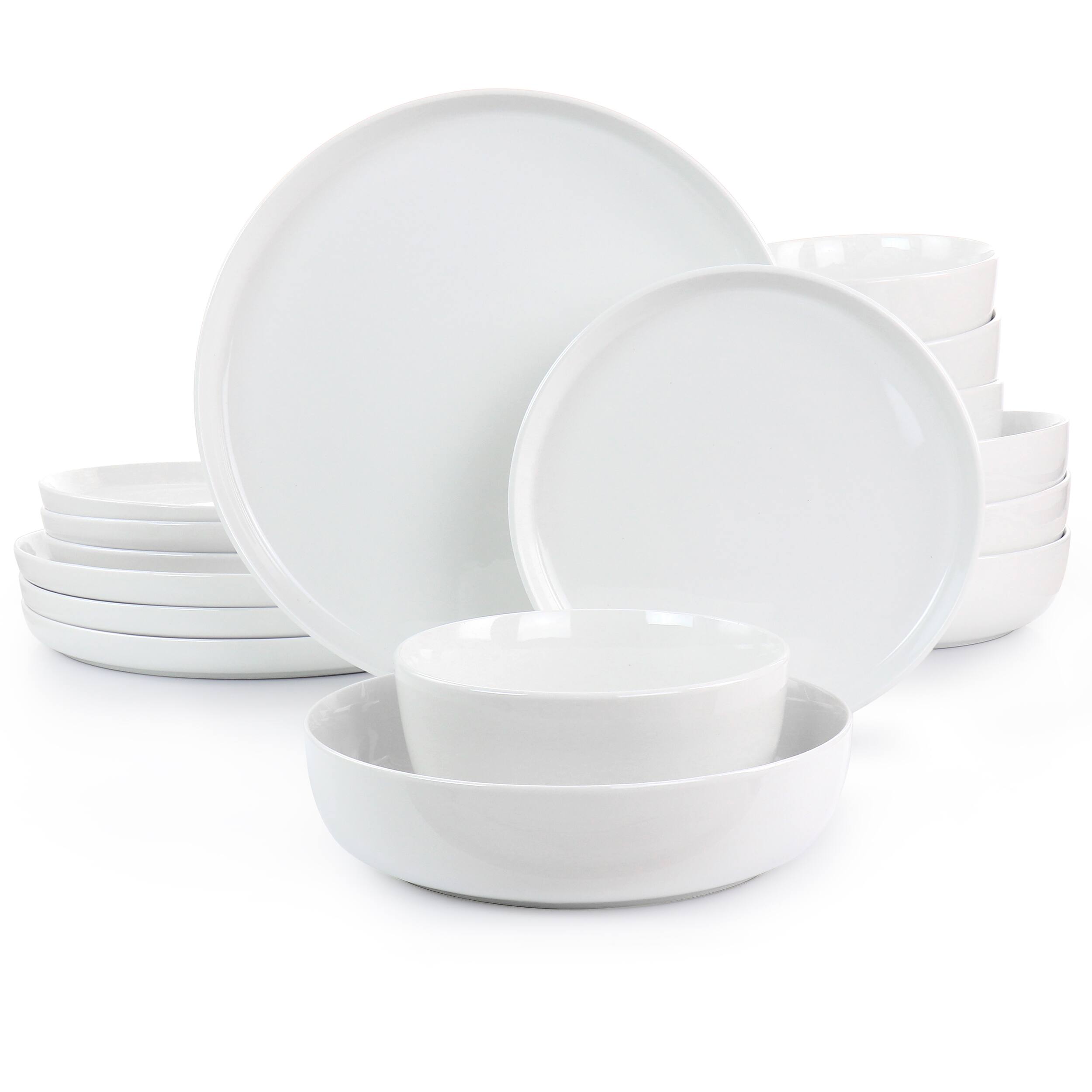Alt View 9. Gibson - Gibson Home White Deco 16 Piece Fine Ceramic Dinnerware Set in White - White.
