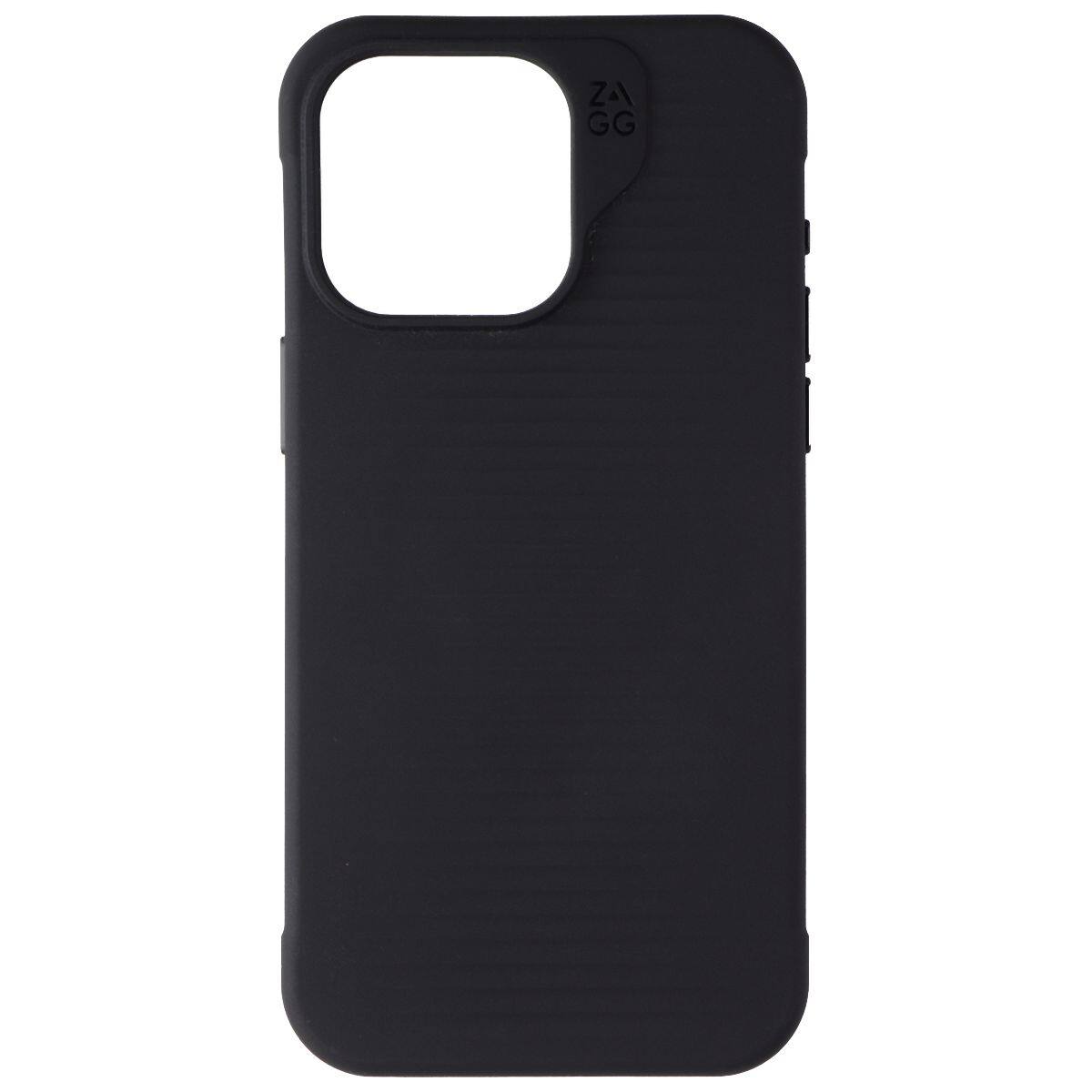 Back. ZAGG - Luxe Series Snap Case for MagSafe for Apple iPhone 15 Pro Max - Matte Black - Black.