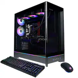 CyberPowerPC - Gaming Desktop - AMD Ryzen 9 9950X 2024 - NVIDIA GeForce RTX 5090 32GB - 64GB DDR5 Memory - 4TB SSD Storage - Black
