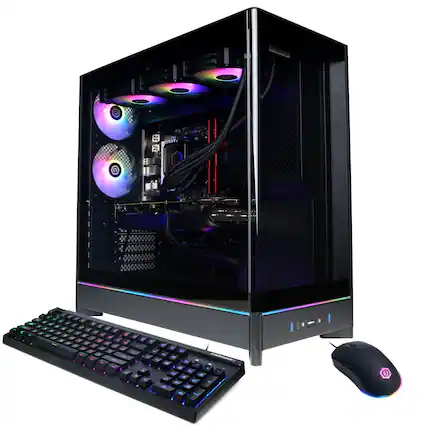 Front. CyberPowerPC - Gaming Desktop - AMD Ryzen 7 9800X3D 2024 - NVIDIA GeForce RTX 5080 16GB - 32GB DDR5 Memory - 2TB SSD Storage - Black.