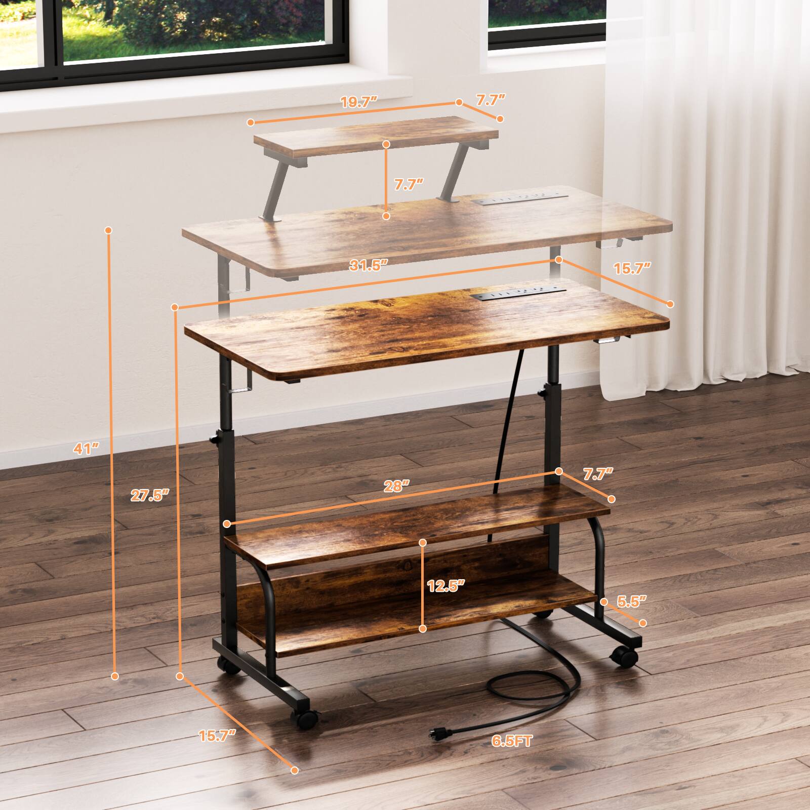 19.7"  
7.7"  
7.7"  
31.5"  
15.7"  
41"  
27.5"  
28"  
7.7"  
12.5"  
5.5"  
15.7"  
6.5FT