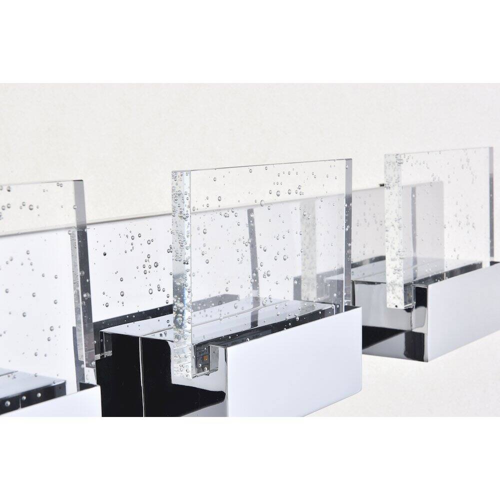 Back. Elegant Lighting - Pollux 3 Light Chrome Led Wall Sconce - Chrome.