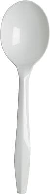 Alt View 3. Dixie - Plastic Soup Spoon, 5-9/16” Medium-Weight, 1000/Pack - White.