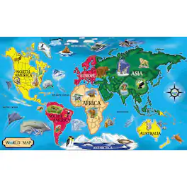 Melissa & Doug - World Map Floor Puzzle - Multi