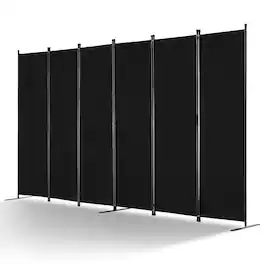 VEVOR - Room Divider, 6 Panel Room Divider, Folding Privacy Screen and Portable Partition Divider for Room Separation - Black