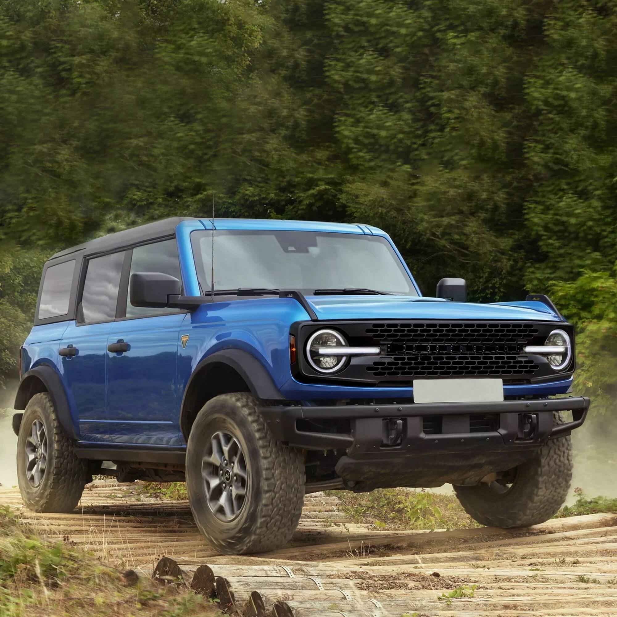 Alt View 5. AMERICAN MODIFIED - AMERICAN MODIFIED Armor Grille w/DIY Letters for 21-23 Ford Bronco, Glossy Black - Glossy Black.