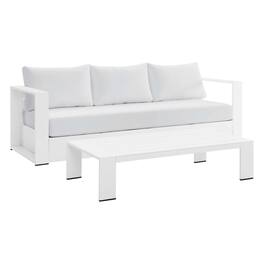 Modway - Tahoe 2-Piece Outdoor Powder-Coated Aluminum Patio Set - White White