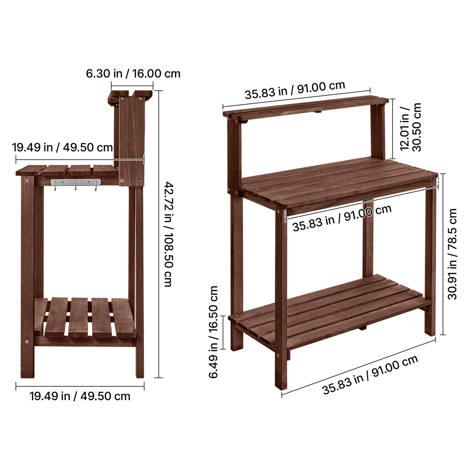 6.30 in / 16.00 cm  
19.49 in / 49.50 cm  
42.72 in / 108.50 cm  
19.49 in / 49.50 cm  
6.49 in / 16.50 cm  
35.83 in / 91.00 cm  
12.01 in / 30.50 cm  
35.83 in / 91.00 cm  
30.91 in / 78.5 cm
