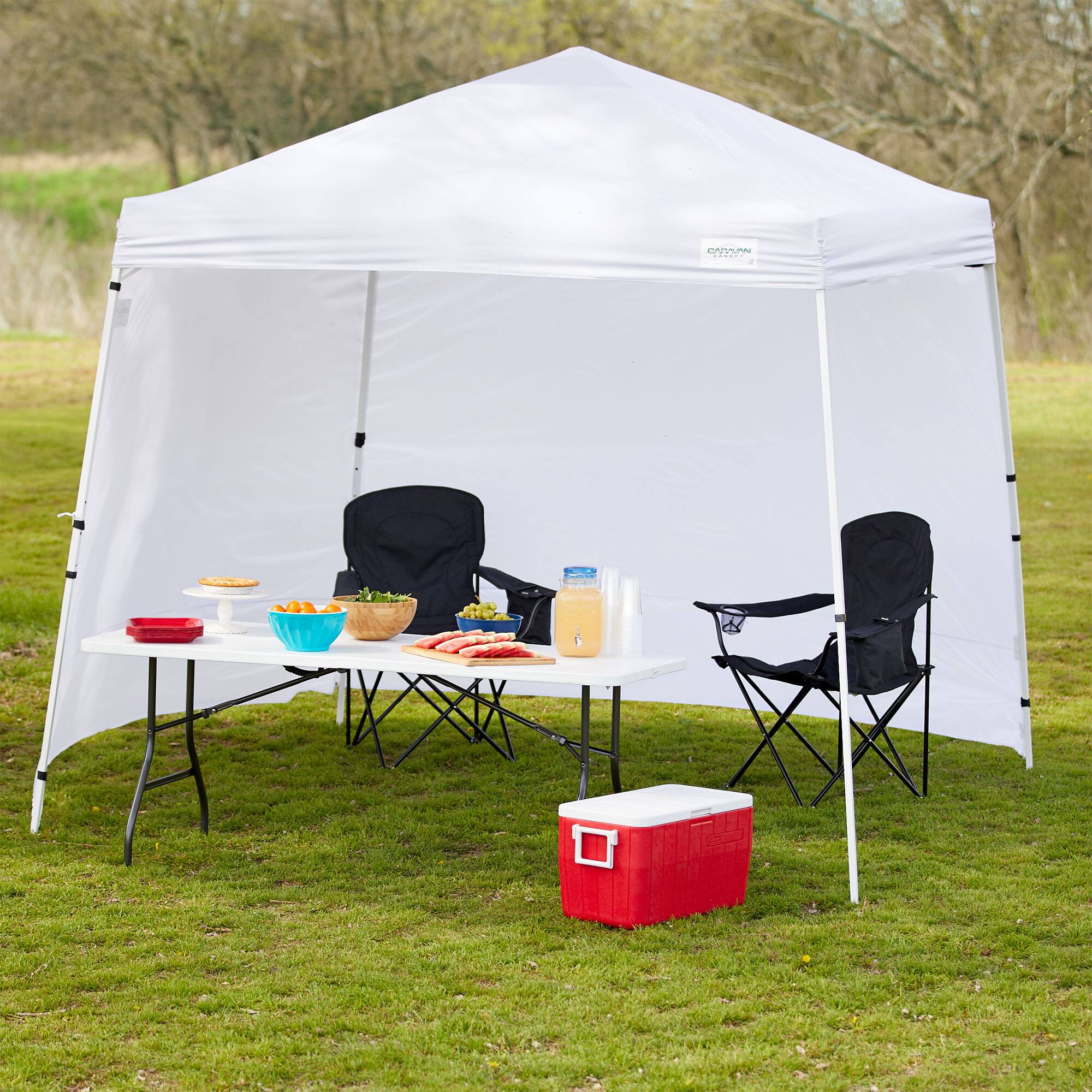 Alt View 2. Caravan Canopy - Caravan Canopy V-Series 10 x 10 Foot Tent Sidewalls, White (Sidewalls Only) - White.