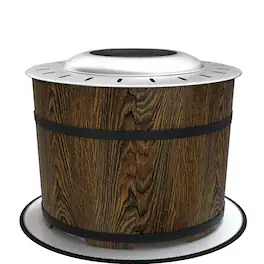 Outsunny - Fire Pit, Portable Camping Bonfire Stove with Mat for Backyard, Patio, Picnic - Brown