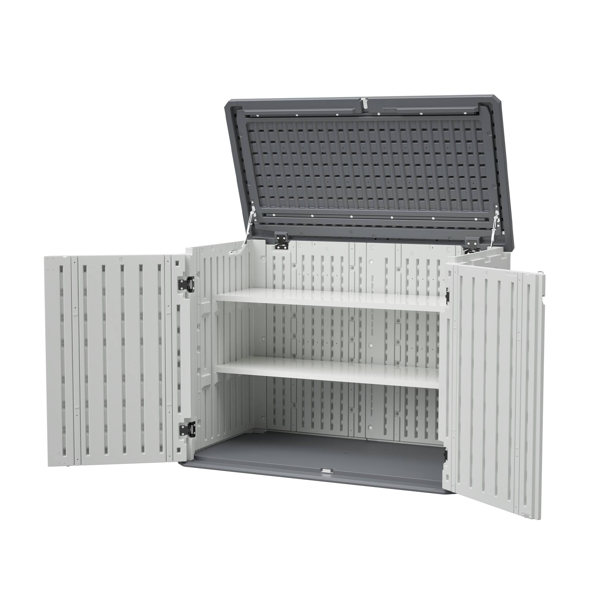 Alt View 8. Mondawe - 28 Cu.ft HDPE Plastic Storage Shed with Removable Shelf - White.