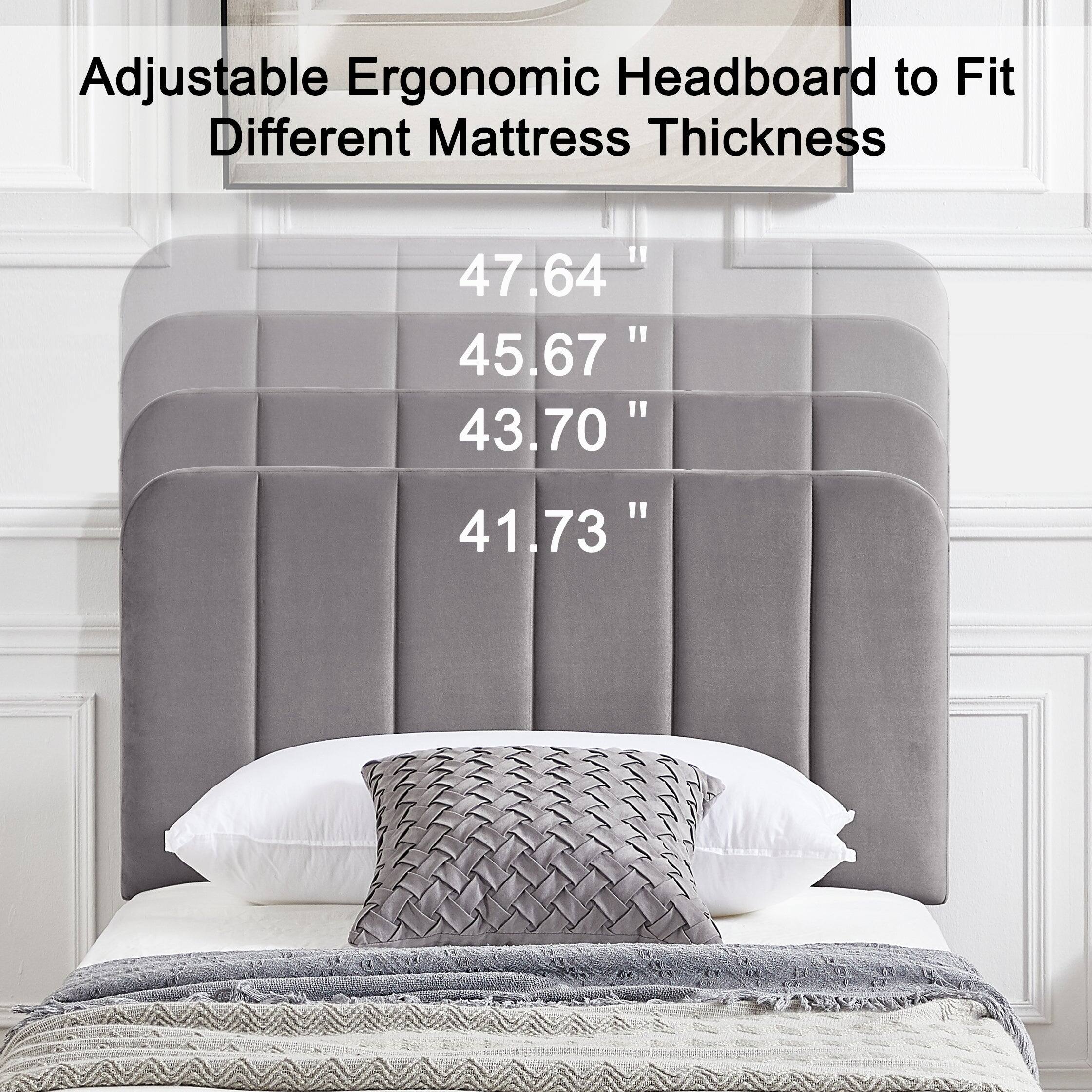 Adjustable Ergonomic Headboard to Fit Different Mattress Thickness

47.64"
45.67"
43.70"
41.73"
