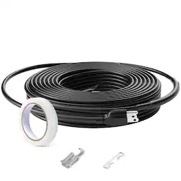 VEVOR - Self-Regulating Pipe Heating Cable, 24FT 5W/FT Heat Tape for Pipes, Roof Snow Melting De-icing, Gutter and Pipe Freeze - Black