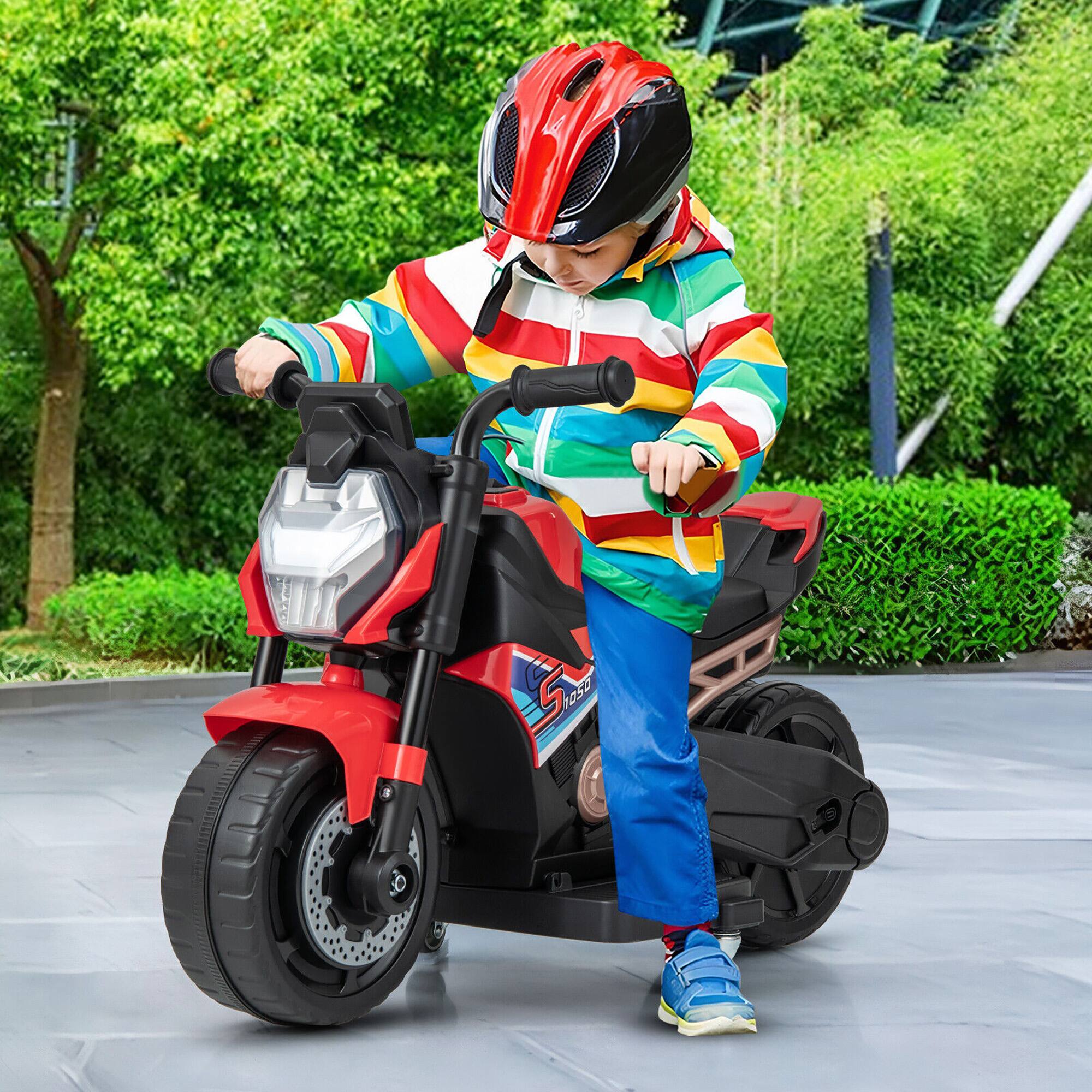 Alt View 1. Gymax - Gymax 2-in-1 Kids Electric Motorcycle w/ Detachable Training Wheels Headlight & Horn Red - Red.