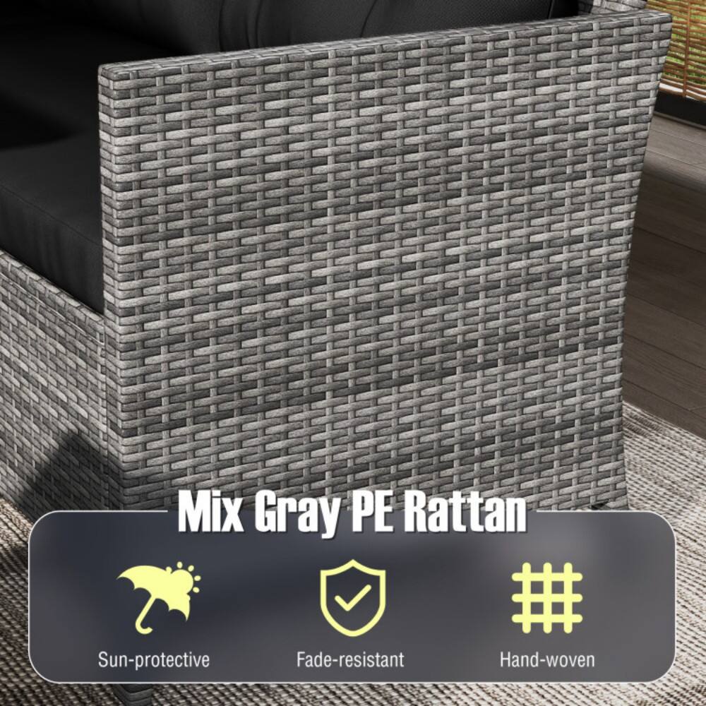 Mix Gray PE Rattan  
- Sun-protective  
- Fade-resistant  
- Hand-woven