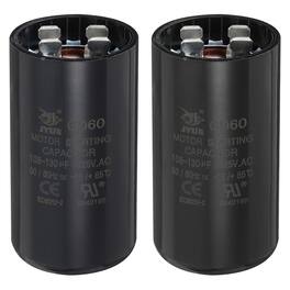 Unique Bargains - 2pcs CD60 Capacitor 108-130 Mfd, 125 VAC Run Motor Start for Electric Fan/Well Pump