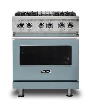Front. Viking - 30-Inch Dual Fuel Freestanding Range - November Sky.