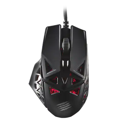Front. Mad Catz - Mad Catz - M.O.J.O. M1 Ultra Lightweight Gaming Mouse with DAKOTA™ Technology 12000 DPI Optical Sensor - Wired - Black - Black.