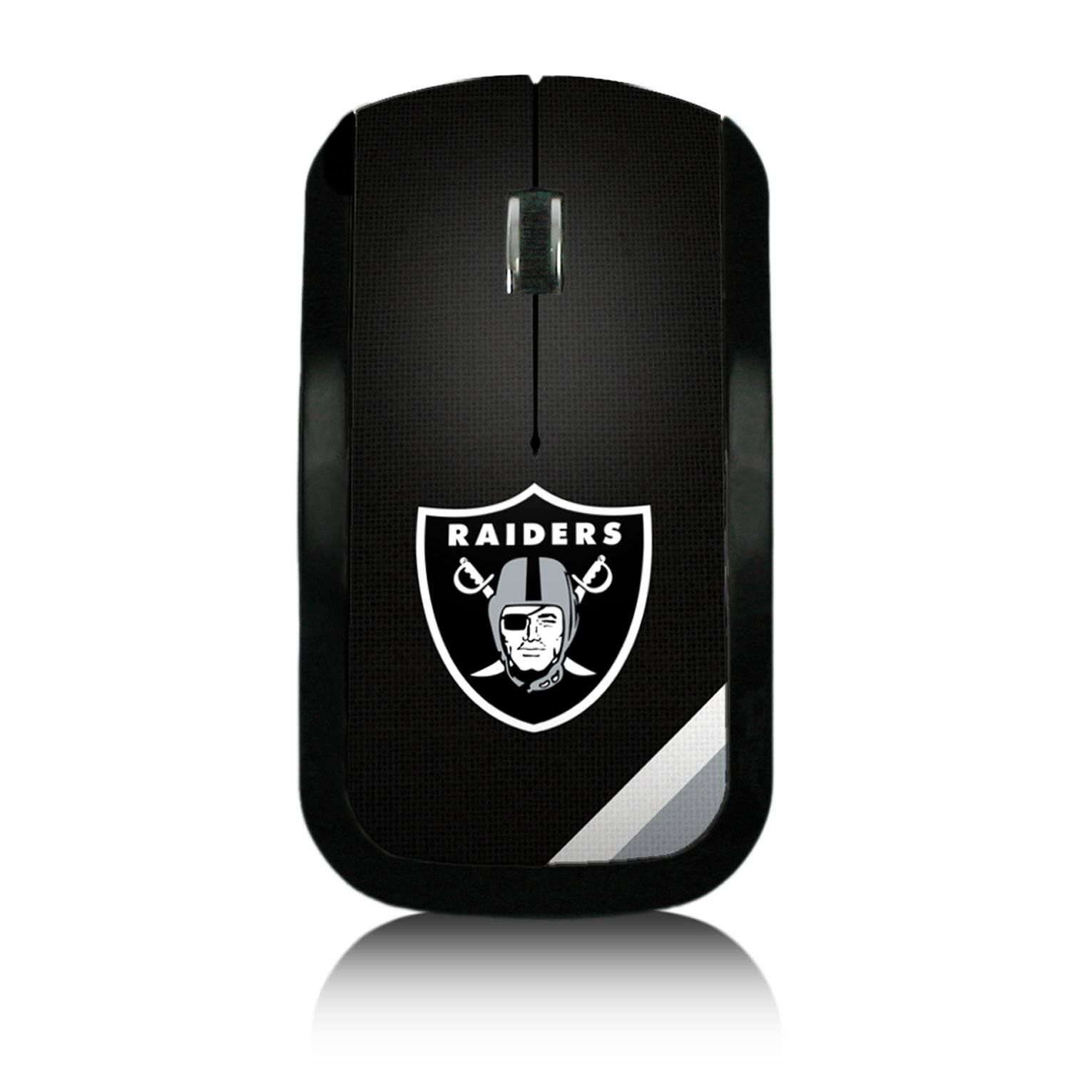 Front. Keyscaper - Las Vegas Raiders Diagonal Stripe Wireless Mouse - Multicolor.