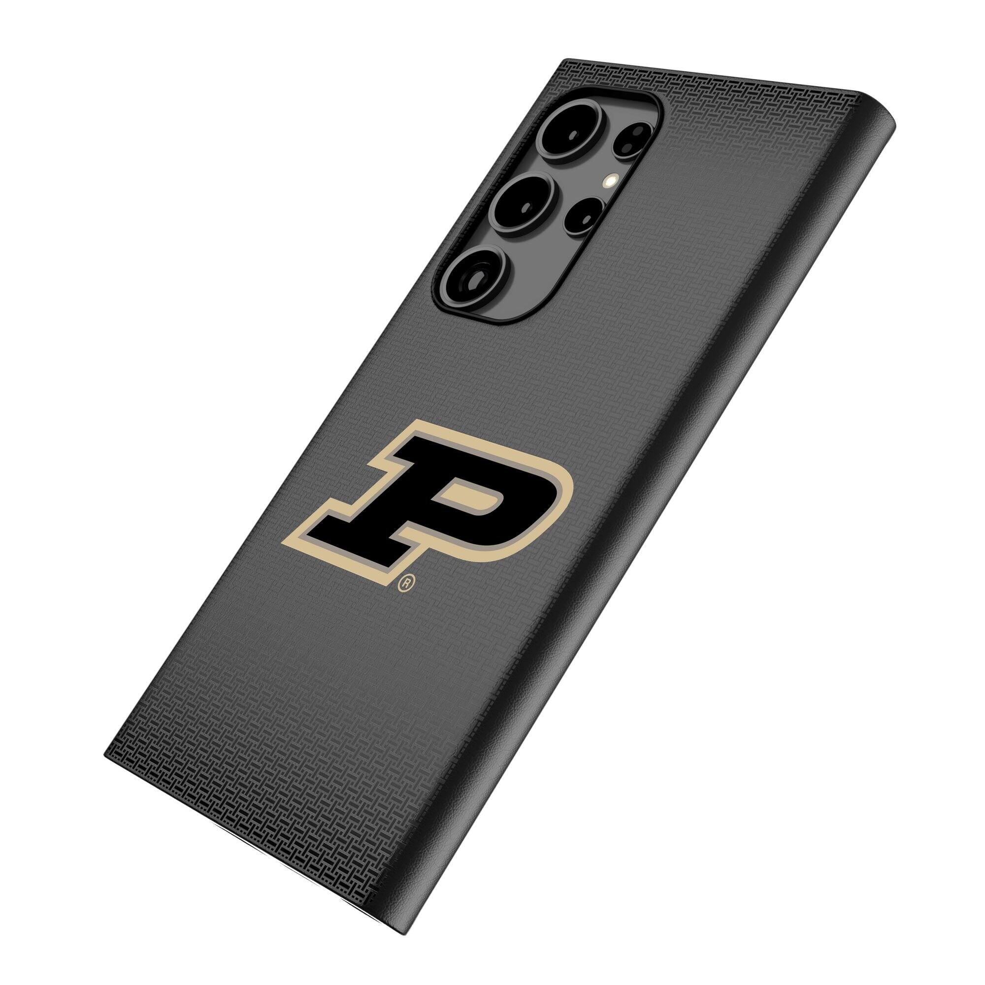 Alt View 1. Keyscaper - Purdue Boilermakers Linen Galaxy Magnetic Bump Case - S25 - Black.