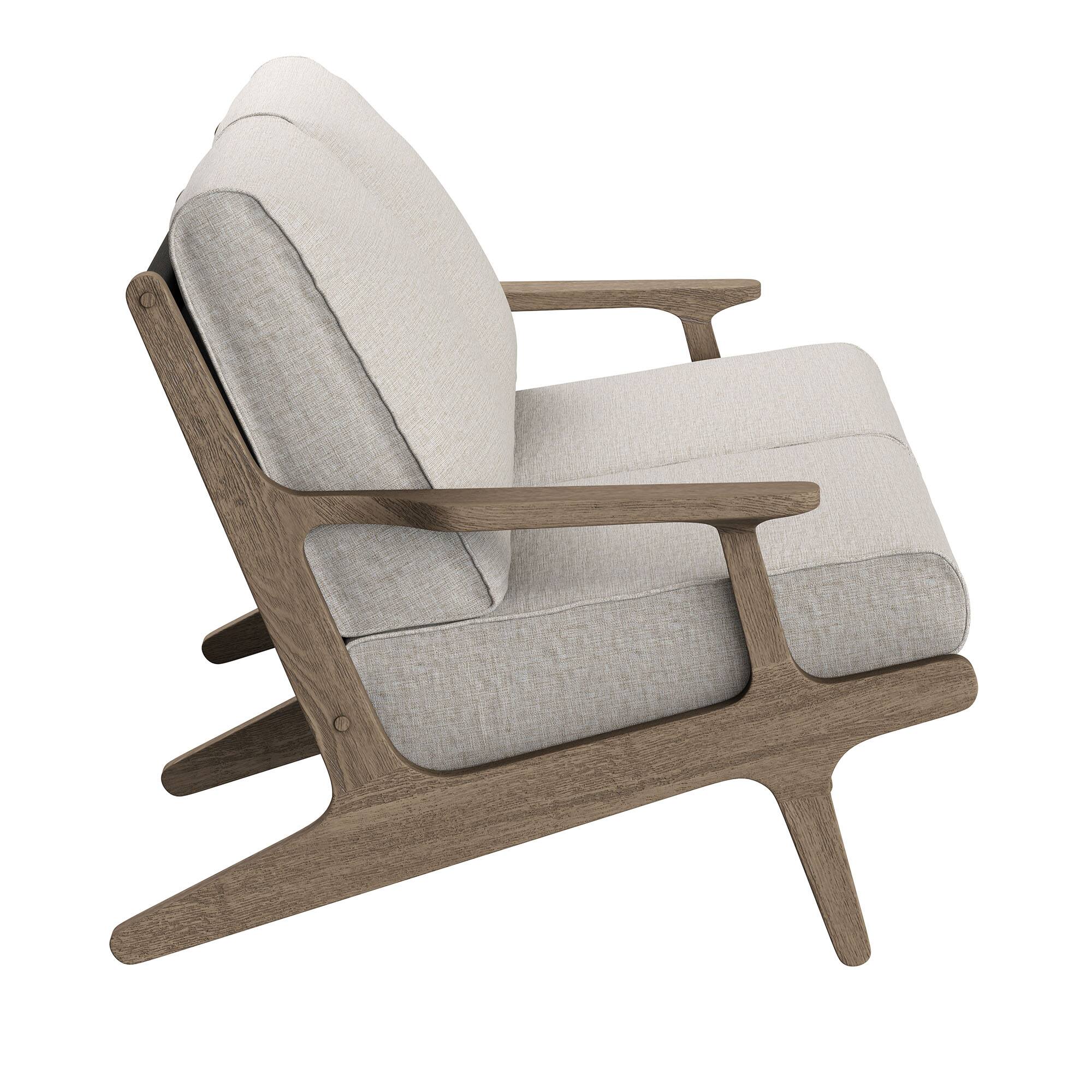 Alt View 4. Modway - Saratoga 4-Piece Teak Wood Outdoor Patio Furniture Set - Slatted Design, Weather-Resistant Cushions - Weathered Gray Pebble.