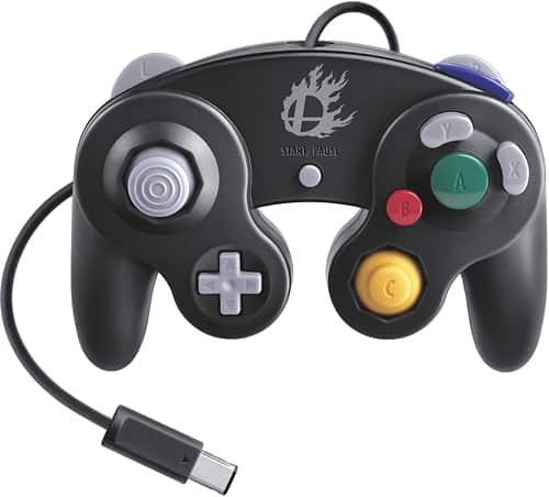 Front. Nintendo - Super Smash Bros. Edition GameCube Controller for Wii U - Black.