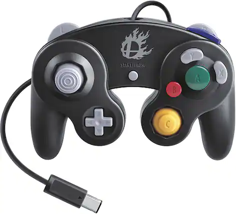 Front. Nintendo - Super Smash Bros. Edition GameCube Controller for Wii U - Black.