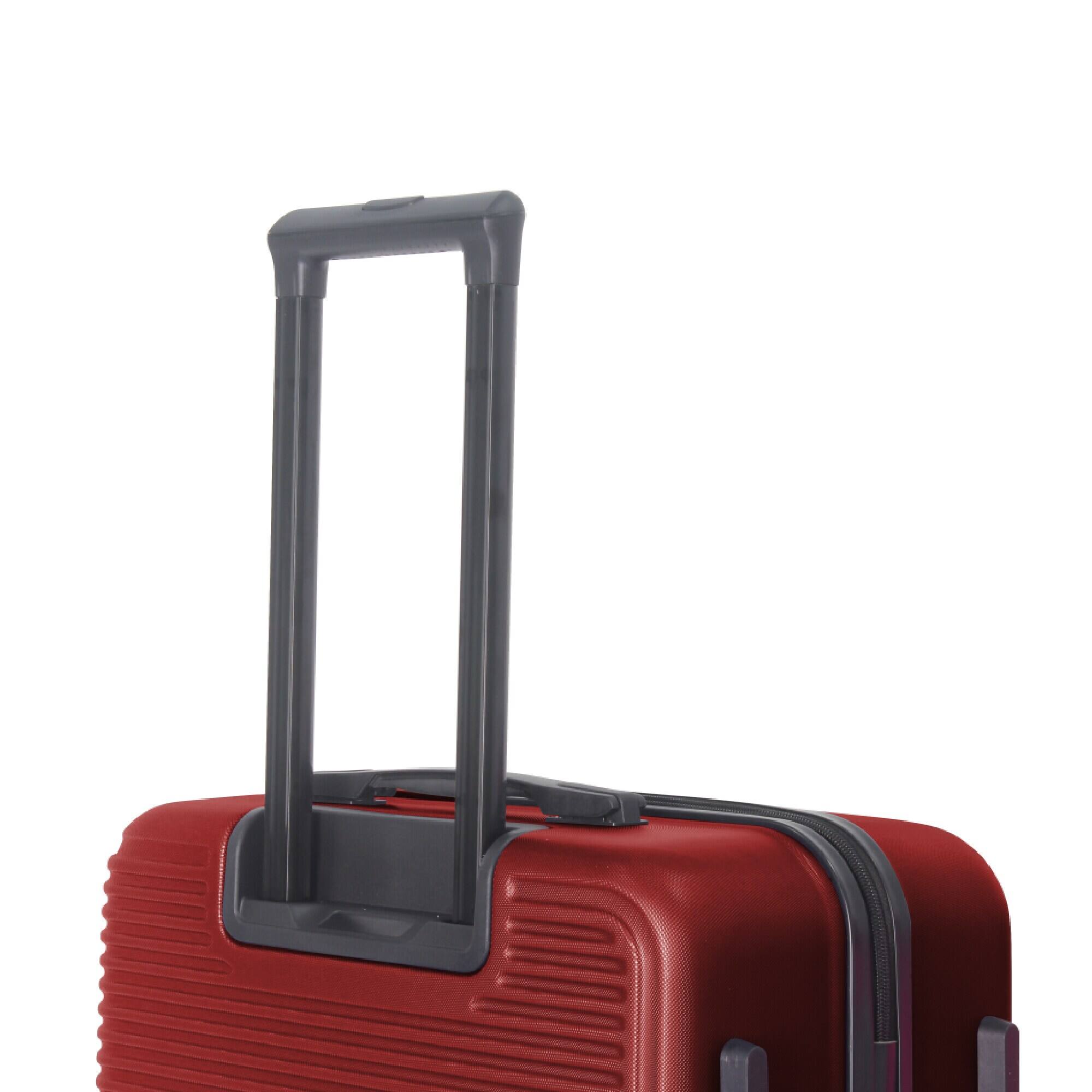 Alt View 4. Bestier - 3-Piece ABS Hardshell Luggage Set (20”/24”/28”) with Spinner Wheels, TSA Lock & Lightweight Design - Wine Red.