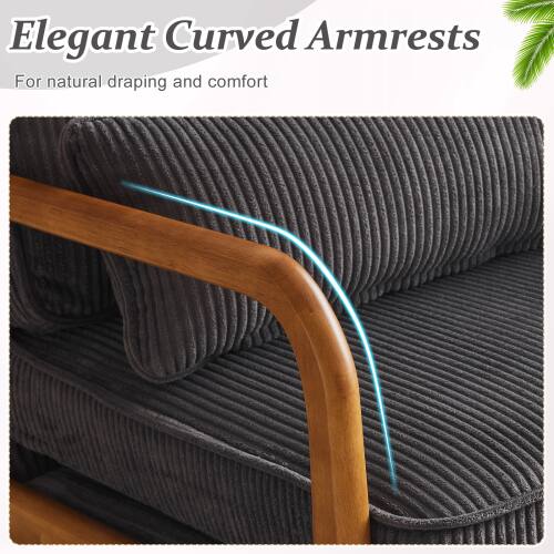Elegant Curved Armrests  
For natural draping and comfort