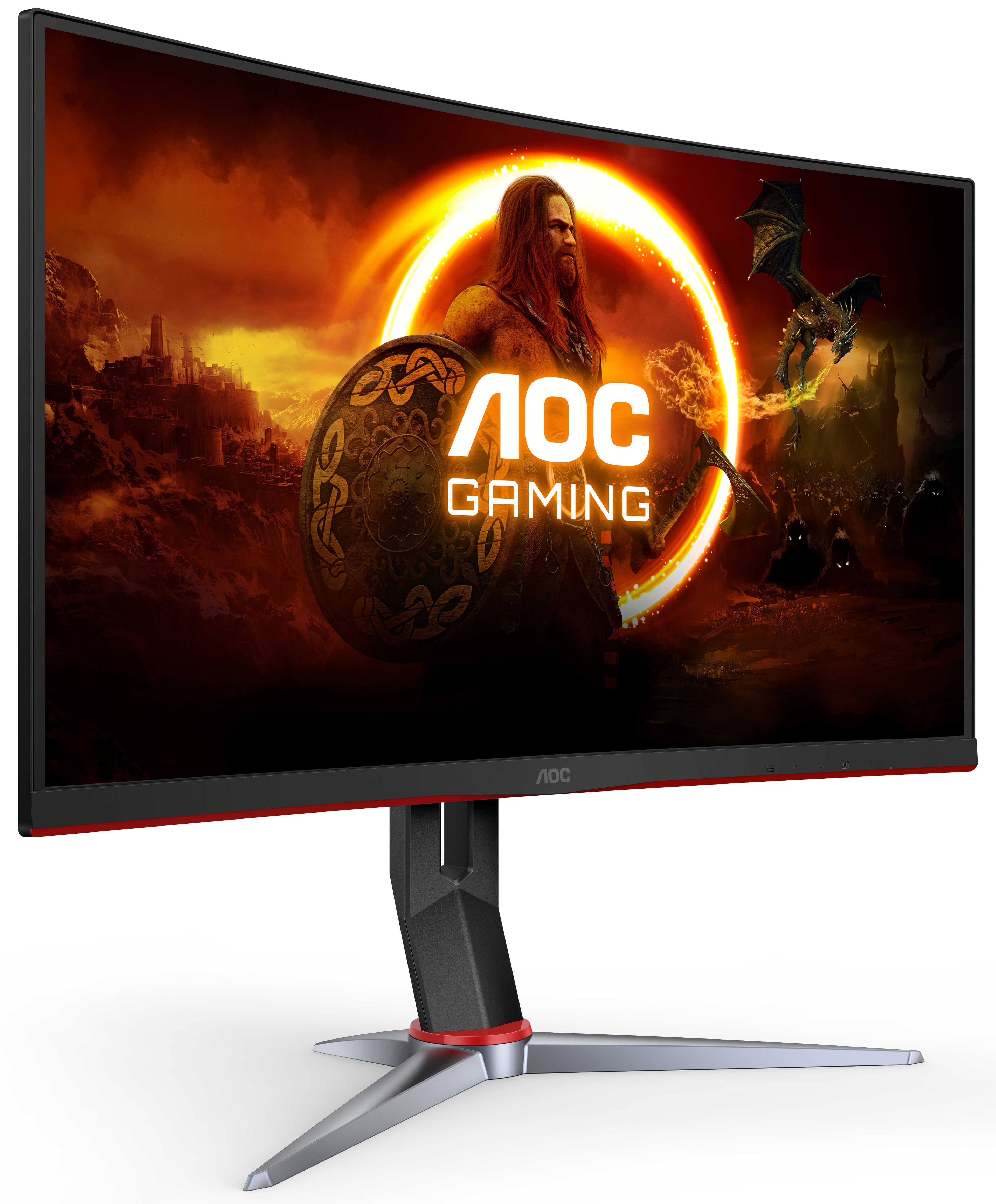 Alt View Zoom 1. AOC - G2 Series C27G2 27" LED Curved FHD FreeSync Premium Monitor (DisplayPort, HDMI, VGA) - Black/Red.