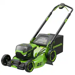 Restored Greenworks 60V 22" Brushless Battery 4-in-1 System Push Lawn Mower, Tool Only (Refurbished) - Green