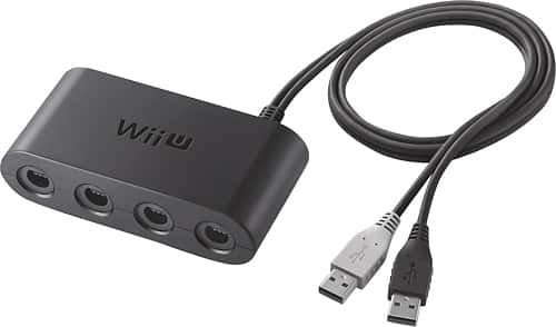 Front. Nintendo - GameCube Controller Adapter for Wii U - Black.