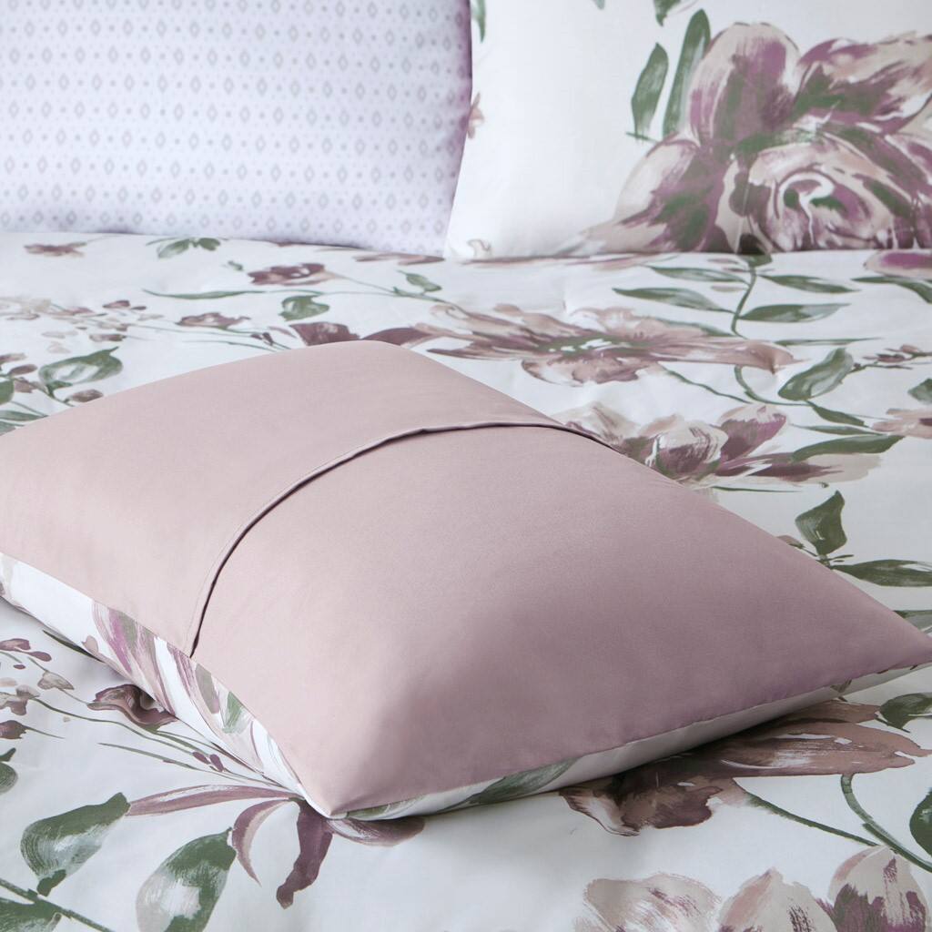 Alt View 2. Gracie Mills - Gracie Mills Mckay Floral Elegance: Comforter and Sheet Ensemble - Mauve.