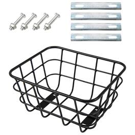 SKONYON - Rear Bike Basket with Heavy Duty Metal Frame Easy Mounting and Large Storage Capacity - Black
