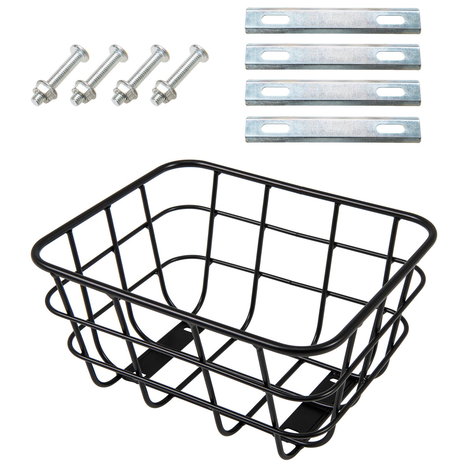 Front. SKONYON - Rear Bike Basket with Heavy Duty Metal Frame Easy Mounting and Large Storage Capacity - Black.