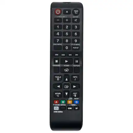 FUNCTION
VOLUME +
MUTE
1
2
3
4
5
6
7
DISC MENU
8
0
9
TITLE MENU
POPUP
H4
D
KARAOKE
HOME
REPEAT
TOOLS
INFO
RETURN
EXIT
ACR
MEMORY
MO/ST
A
C
D
TV SOUND
DSP/EQ
L
TUNING
DOWN
UP
AH59-02603A