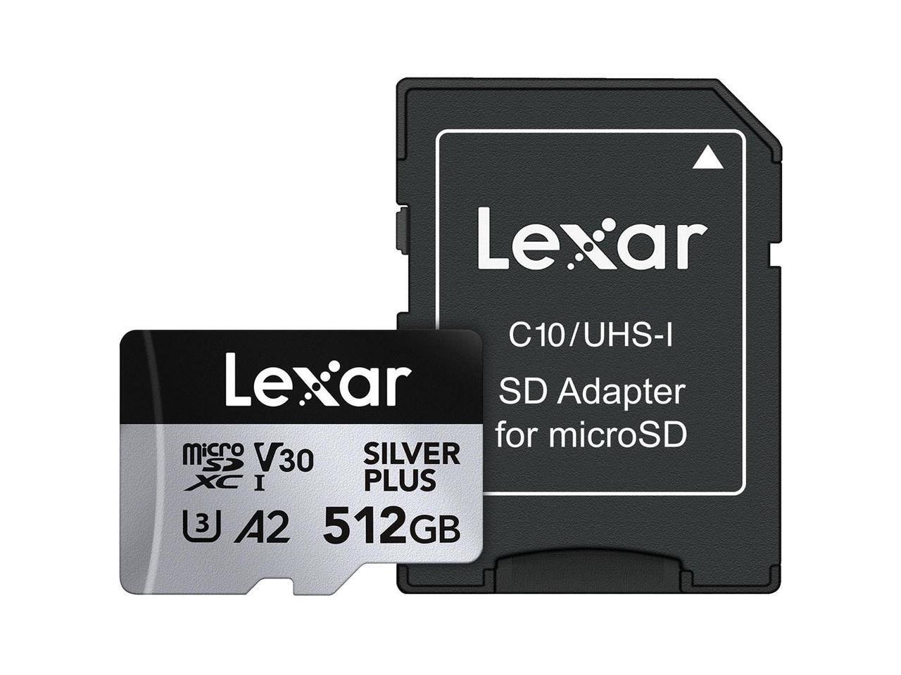 未使用 保証付き【正常】SSD512GB No.6a18 Lexar Professional SILVER PLUS Series microSDXC™ UHS I Card with