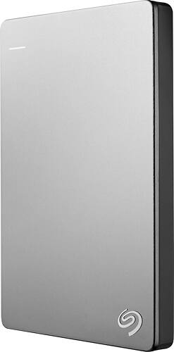 Seagate - Backup Plus Slim for Mac 2TB External USB 3.0 Portable Hard - Silver - Larger Front