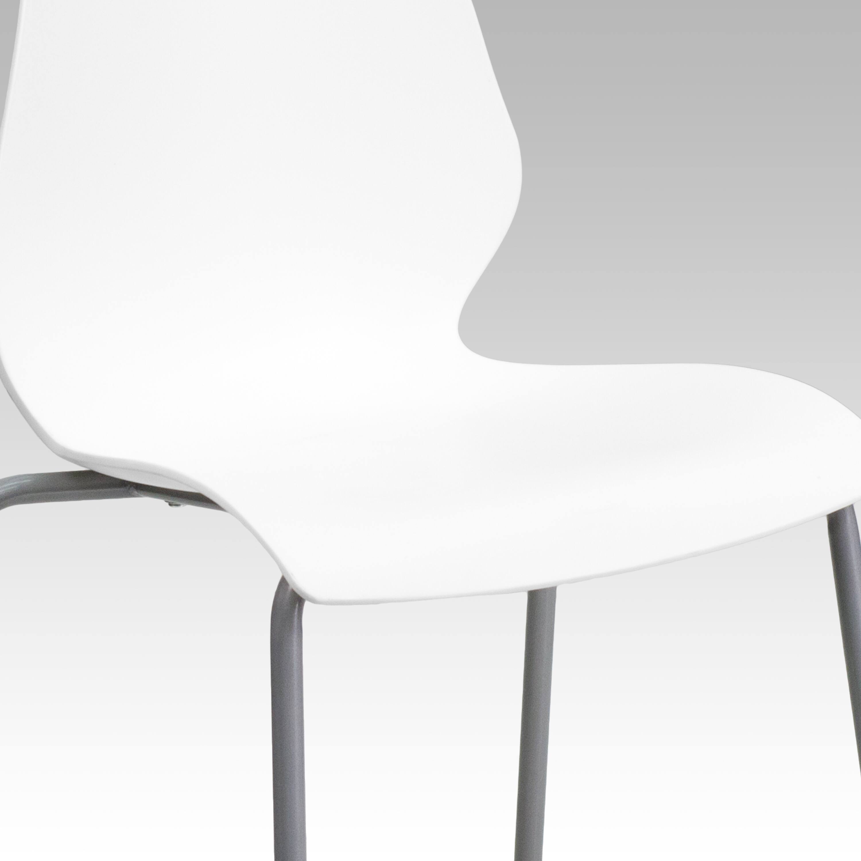 Alt View 9. Emma + Oliver - Multipurpose Home Office Stack Chair with Lumbar Support - White.