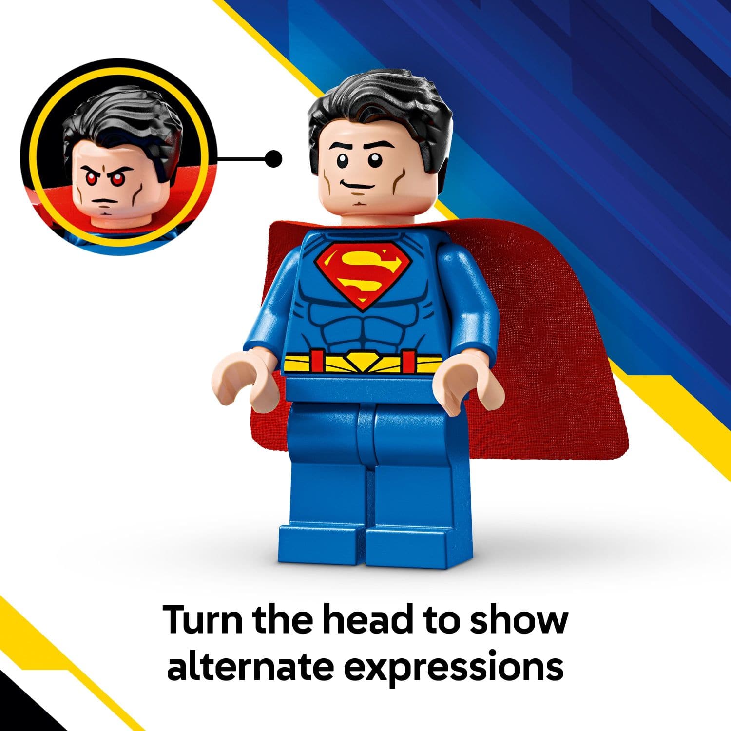 Turn the head to show alternate expressions.