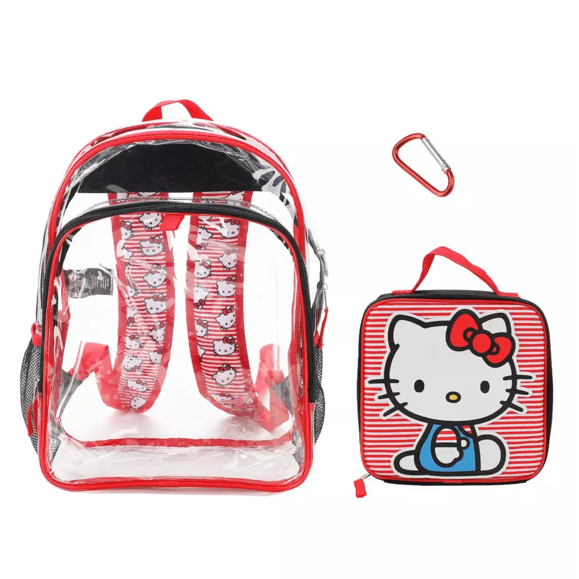 Alt View 1. Hello Kitty - Hello Kitty 16" Clear Backpack for School and Travel with a Lunch Kit Set - Assorted Pre-Pack.