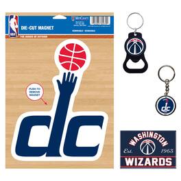 WinCraft - Washington Wizards 4-Pack Key Rings and Magnets Set - Multicolor