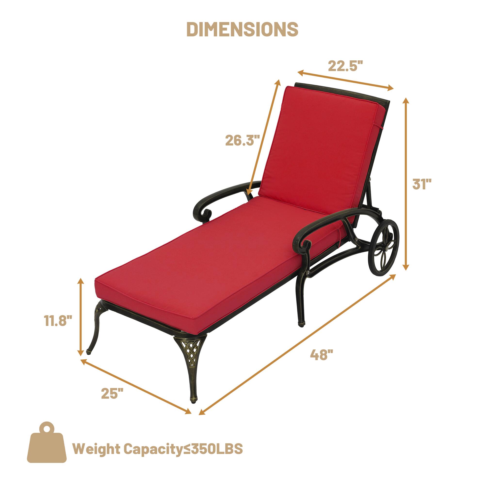DIMENSIONS  
22.5" x 26.3" x 31" x 11.8" x 48" x 25"  
Weight Capacity: 350 LBS