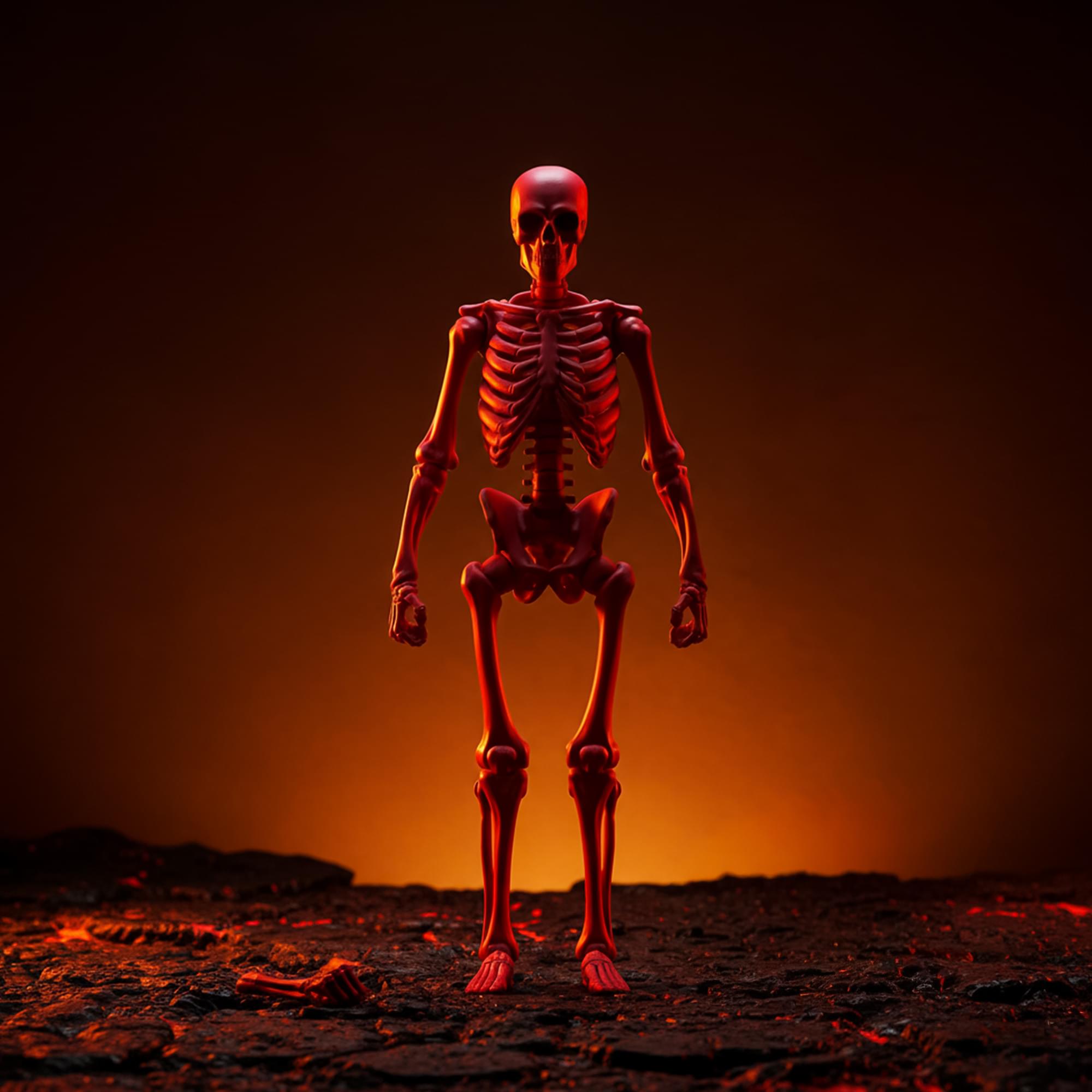 Alt View 2. Boss Fight Studio - Vitruvian H.A.C.K.S. Skeleton Blank (Blood Red) 1:18 Action Figure - Red.
