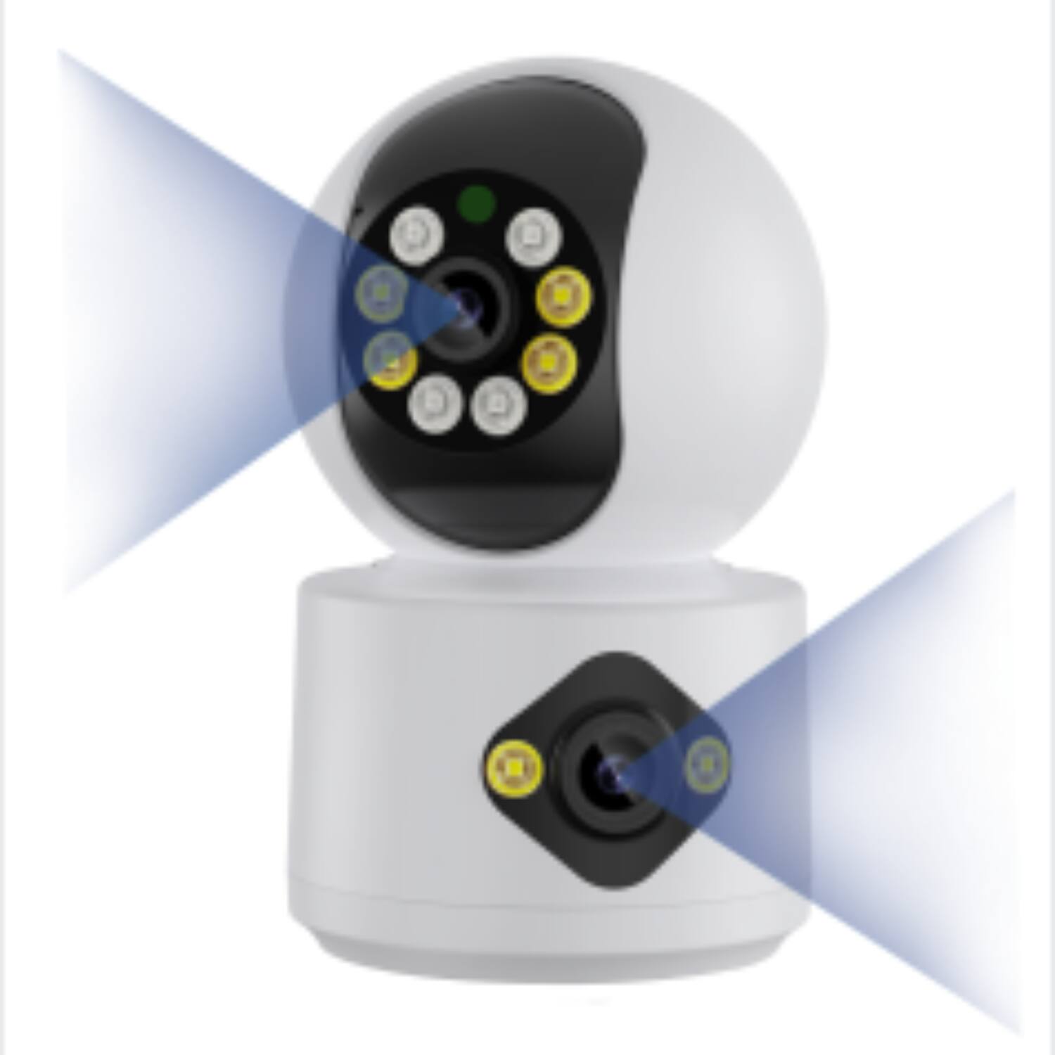 Front. Auledio - 1PC Black 400W 1080P Dual-Lens Pet/Baby Monitor, 360° Security Camera with Siren, Spotlight, Color Night Vision - black.