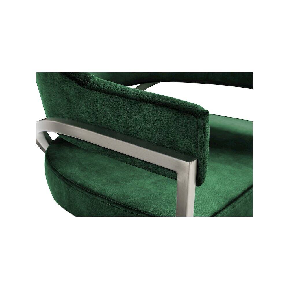 Alt View 3. Meridian Furniture - Madelyn Green Velvet Dining Chair, Set of 2 - Green.