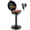 Front. Winado - 20in Portable Electric Grill Steel Barbecue with Stand 2-Layer 1600W Column Type Rack for Garden Outdoor Camping Party - Black.