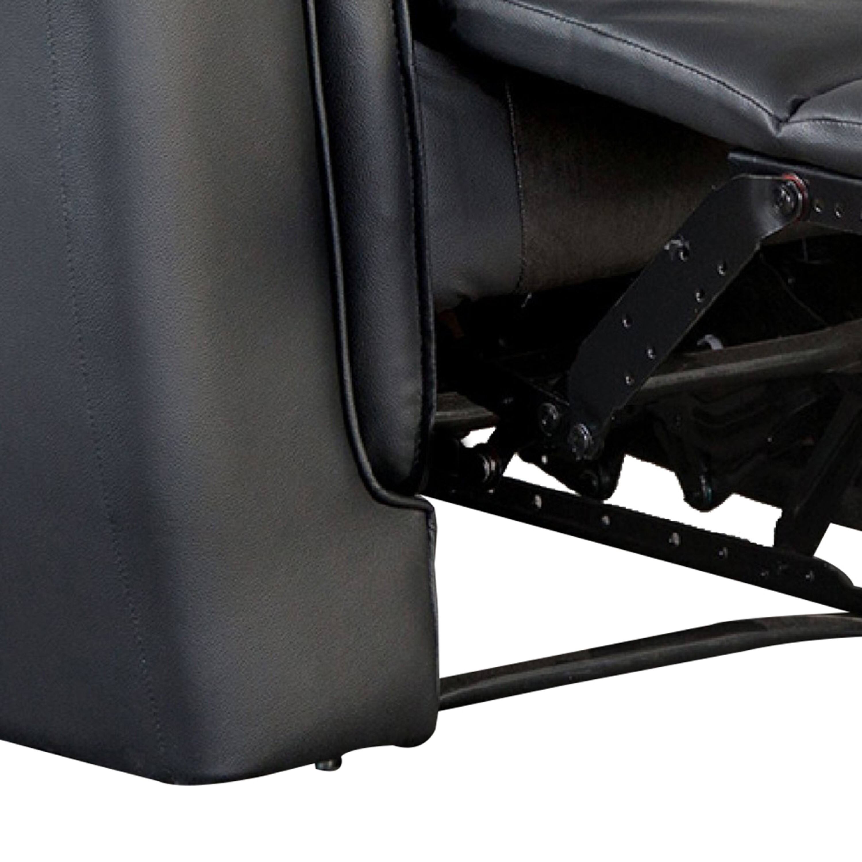 Alt View 3. Manhattan Lane - Lenne Manual Recliner Chair, Flared Padded Arms, Black Leather Match - Black.